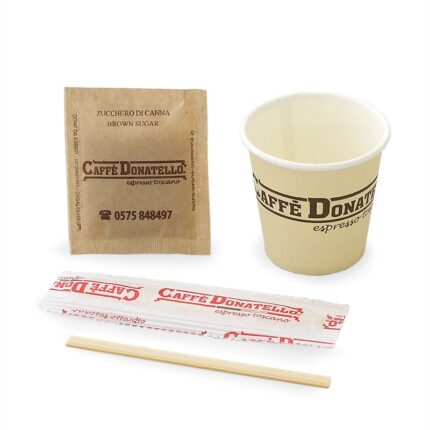 Zucchero di canna, bicchierini, palettine - 100 pezzi